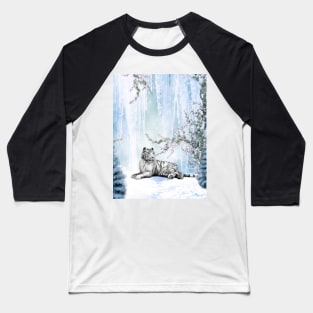 Snow tiger in a winter landscape Baseball T-Shirt